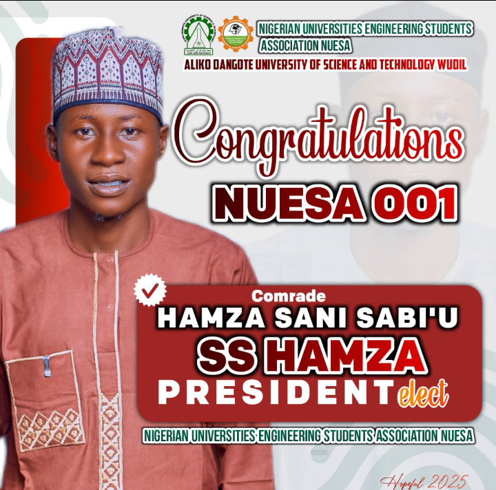 SUG PRO-Elect Congratulates Hamza Sani Sabi’u on Emergence as NUESA President