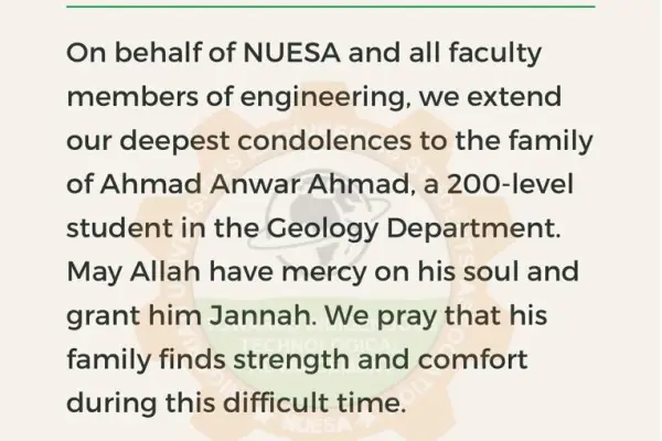 Condolence Message: NUESA Mourns the Passing of Ahmad Anwar Ahmad