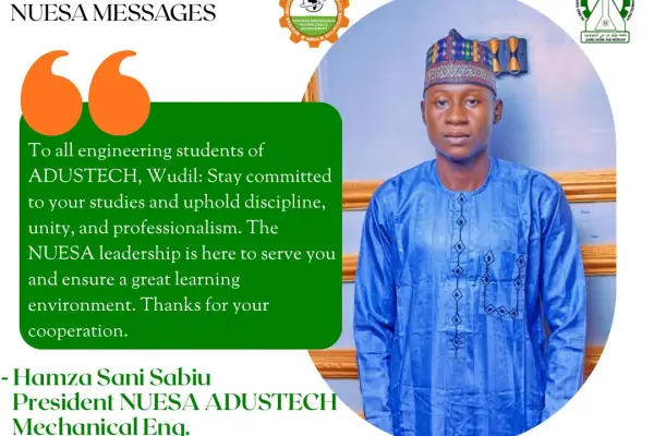 Presidential Charge: SS Hamza Urges Engineering Students to Uphold Discipline and Unity